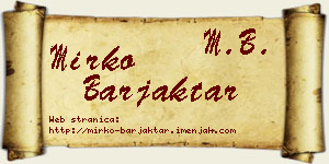 Mirko Barjaktar vizit kartica